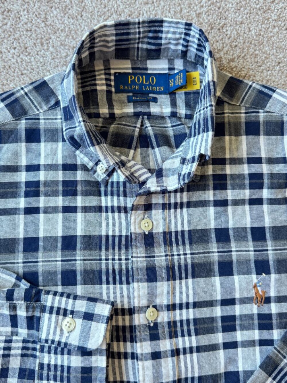 Polo Ralph Lauren Classic Fit Plaid Button-Down Shirt XS